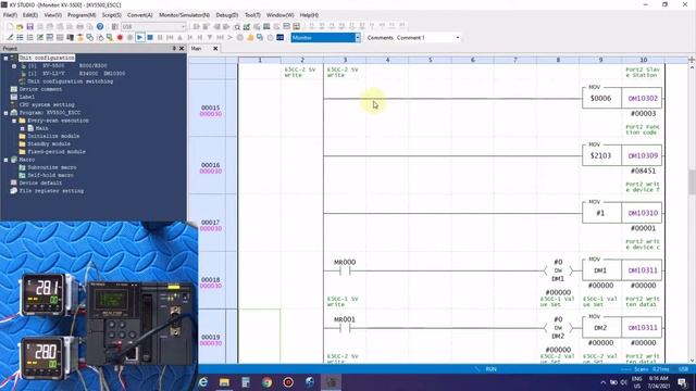 PLC Keyence "Modbus RTU" Omron E5CC Tutorial смотреть онлайн