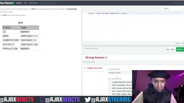 HackerRank - SQL - Revising the Select Query 1 of 2 смотреть онлайн