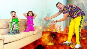 Пол это лава или смешная история для детей от Миланы и папы