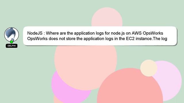 NodeJS : Where are the application logs for node.js on AWS OpsWorks смотреть онлайн