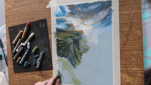 Пейзаж сухой пастелью | THE WATER OF NORWAY (speedpaint) смотреть онлайн