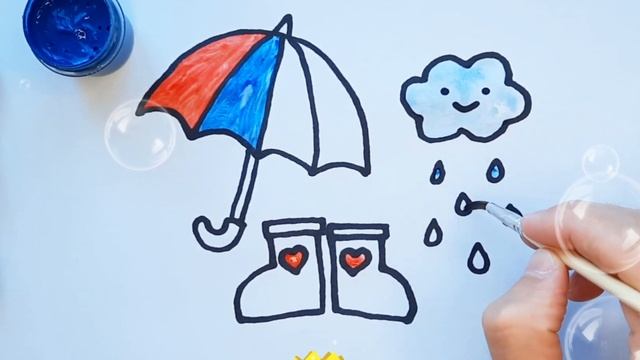 Drawing an umbrella for children | Как нарисовать зонтик смотреть онлайн