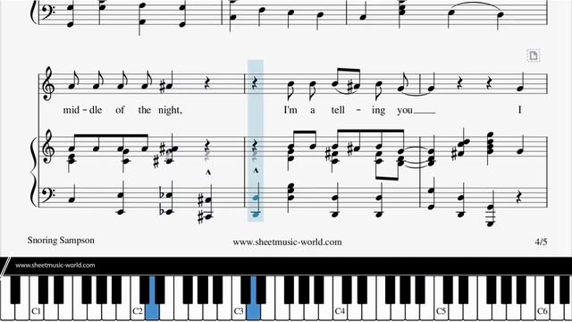 Scott Joplin - Snoring Sampson LaMertha 1907- Cover Piano (Sheets Tutorial Snoring Sampson LaMertha смотреть онлайн
