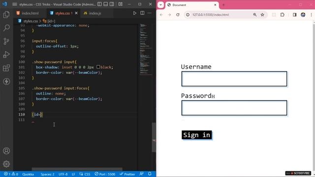 Modern Login Form with Password Reveal Search Light Effect | Codeum смотреть онлайн