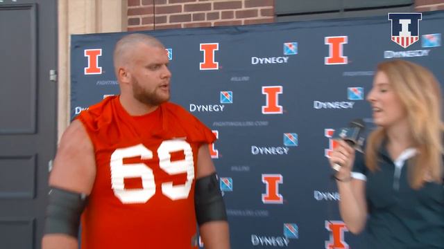 @IlliniFootball OL Ted Karras Post-Practice Interview 8/7/15 смотреть онлайн