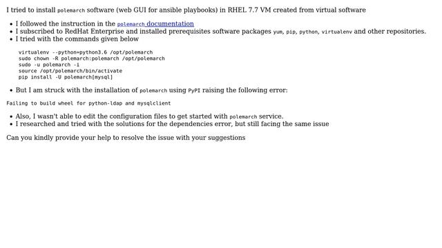 Unix & Linux: Install polemarch software (web GUI for ansible playbooks) in rhel 7.7 смотреть онлайн