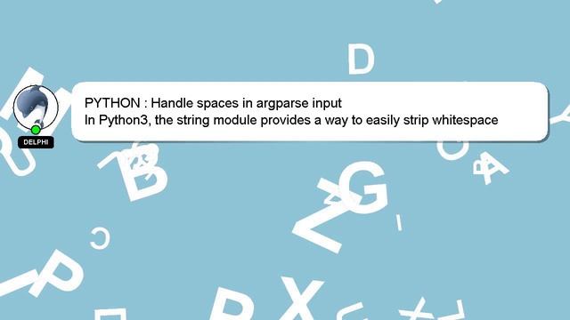 PYTHON : Handle spaces in argparse input смотреть онлайн