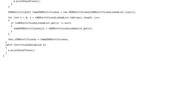 Converting javax.security.cert.X509Certificate[] to java.security.cert.X509Certificate[] keeping... смотреть онлайн