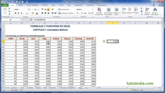 formulas en excel: 1.3 Fórmulas en Columnas instantaneas смотреть онлайн