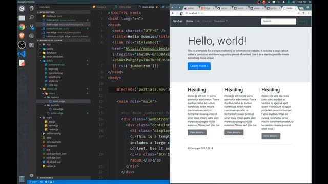 AdonisJS Tutorial - Edge Templating Engine - Create Your Blog [1] (2018) смотреть онлайн