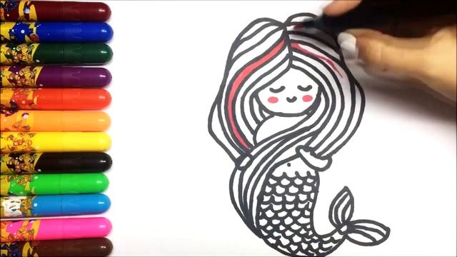 Как нарисовать русалочку | Сурет салу русалка | How to draw a mermaid смотреть онлайн