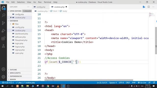 PHP Cookies Insert-Select-Delete PHP 2020 | PHP Tutorial Beginners 2020 #8 смотреть онлайн