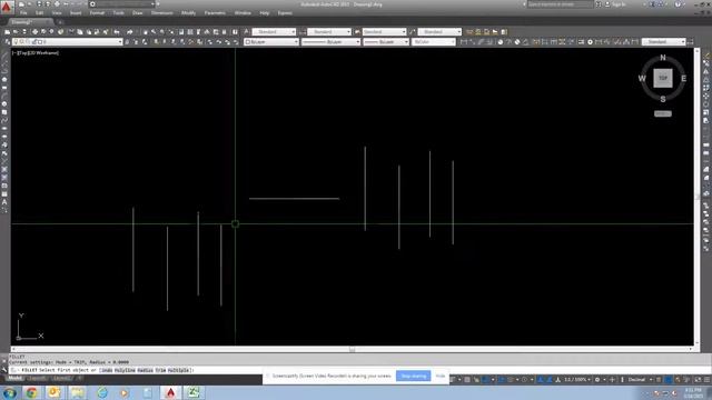 AutoCAD 2015 TRIM & EXTEND to apparent intersection смотреть онлайн