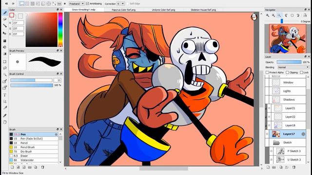 UNDERTALE Speedpaint: Snow Wrestling!! смотреть онлайн