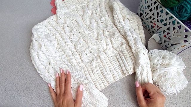 ? УКОРОЧЕННЫЙ СВИТЕР С КОСАМИ. ПРЯЖА БАУНТИ. НА КАКУЮ ЗАМЕНИТЬ. смотреть онлайн