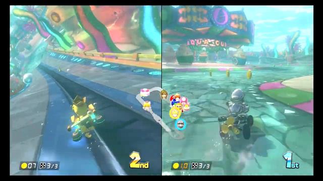 Mario Kart 8 deluxe 50 cc Part 1 Mushroom Cup, earning so stars to unlock better stuff смотреть онлайн