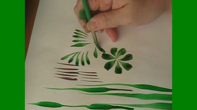 Уроки рисования 1. Рисуем элементы плоской кистью. смотреть онлайн