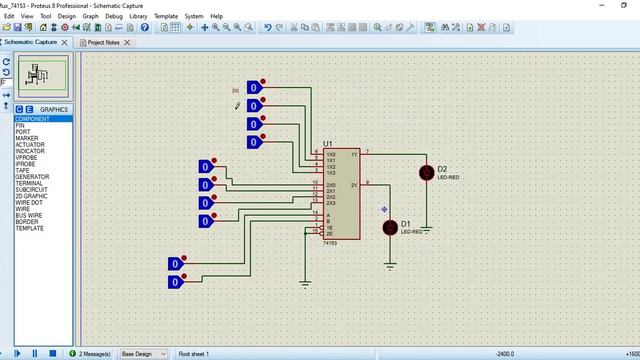 Multiplexer logic IC 74153 in Proteus tutorial смотреть онлайн