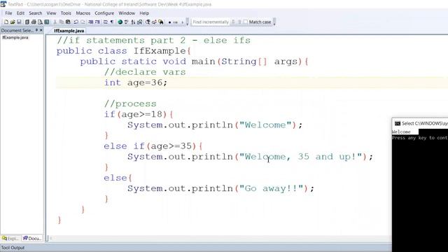 Java: If Statements Part 2 - Else if смотреть онлайн