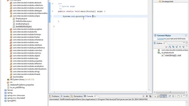 Java HelloWorld Program In Eclipse смотреть онлайн