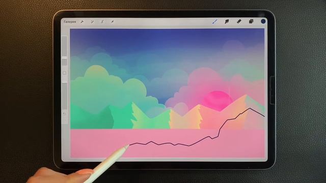 Как нарисовать пейзаж ✦ РИСУЮ на iPAD | How to paint a landscape смотреть онлайн