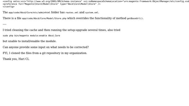 Magento: Magento2 module not getting installed with git clone from local repo смотреть онлайн