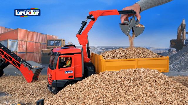 MB AROCS Baustellen LKW mit Kran und Zubehör -- 03651 -- Bruder Spielwaren смотреть онлайн