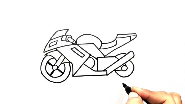 How to draw a Sports Bike - Simple and Easy Motor bike drawing смотреть онлайн