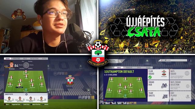 SOUTHAMPTON ÚJJÁÉPÍTÉS CSATA Vs Márk!! Fifa 18 Karrier Mód смотреть онлайн
