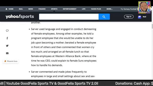 owner Robert Sarver Suspended by NBA For One Year, Fined $10 Million Phoenix Suns!!! смотреть онлайн