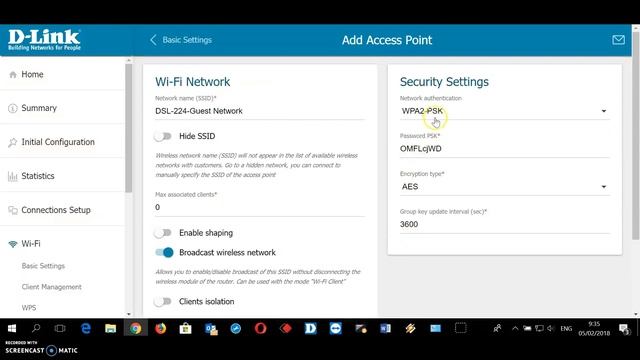 DSL - 224 -GUEST WIFI Config смотреть онлайн