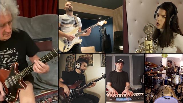 We Are the Champions // Brian May Online Jam // Challenge accepted by musicians from Romania смотреть онлайн