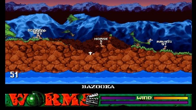 (Amiga) Worms Directors Cut AGA (Ocean/Team17) смотреть онлайн