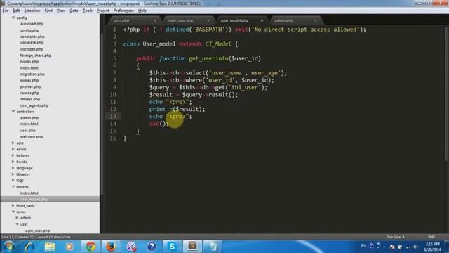 codeigniter Tutorial 2-4 : How to use controllers views models(MVC) смотреть онлайн