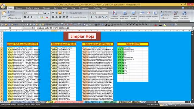 DIBUJAR PERFIL LONGITUDINAL DE EXCEL A AUTOCAD (VERSION MEJORADA CON MACROS SIMPLES) смотреть онлайн