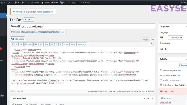 Kaip redaguoti WordPress blogo įrašą (post'ą) смотреть онлайн