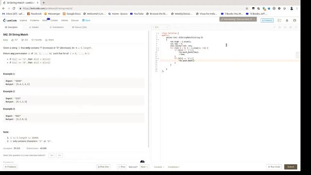 LeetCode 942 DI String Match смотреть онлайн