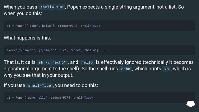 Why does shell=True eat my subprocess.Popen stdout? смотреть онлайн