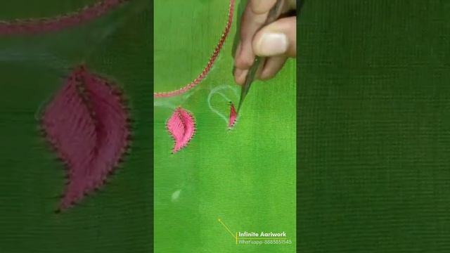 Simple leaf design || Aari Embroidery blouse design || Thread work? смотреть онлайн