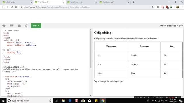 HTML TABLE w3school смотреть онлайн