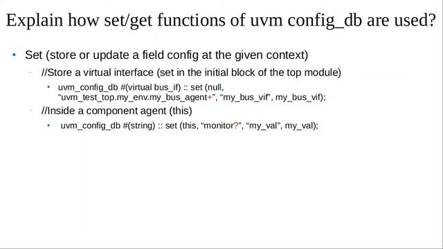 How and why is configuration database (config_db) used? What are the set and get functions? смотреть онлайн