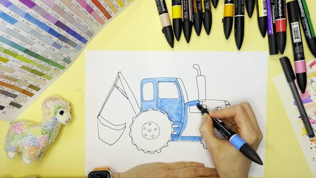 Як намалювати блакитний трактор дитині - Урок 27 смотреть онлайн