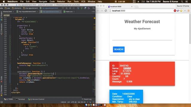 Polymer Tutorials 1.0 #43 Updating IRON AJAX Params from JavaScript Part 2 in Polymer web app смотреть онлайн