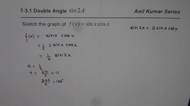 How to Sketch Graph of sinx cosx Using Double Angle Formula смотреть онлайн