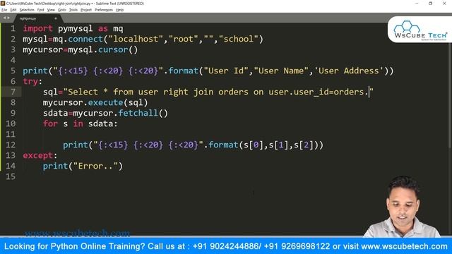 Explain MySql RIGHT JOIN with Examples | Python Tutorial for Beginners смотреть онлайн