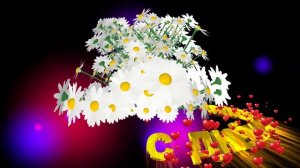 Шикарное поздравление С ДНЁМ РОЖДЕНИЯ. ВОЛШЕБНЫЙ БУКЕТ С РОМАШКАМИ с эффектом сердечек