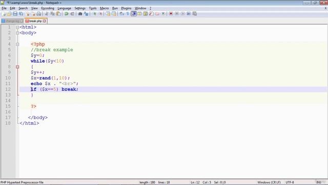 Pernyataan Break | PHP смотреть онлайн