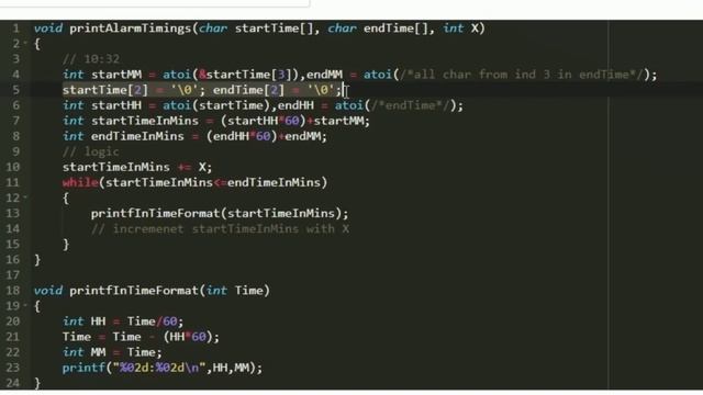 function printAlaramTimings | skillrack daily challenge смотреть онлайн