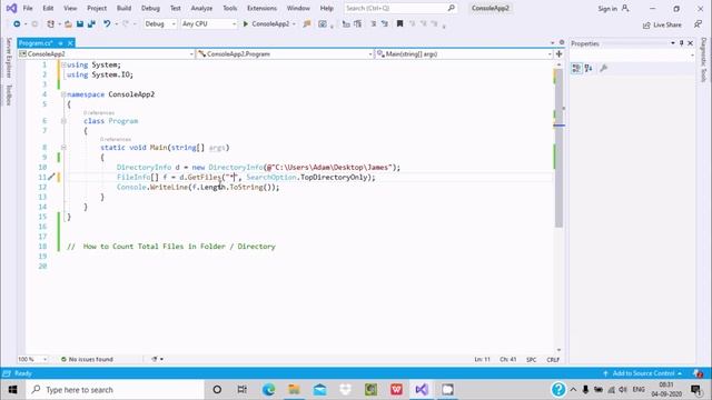 How to count files in directory in C# смотреть онлайн