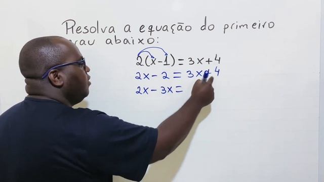 Resolva A Equação Do Primeiro Grau Abaixo: 2(x-1)=3x+4 | Questão De Matemática Básica